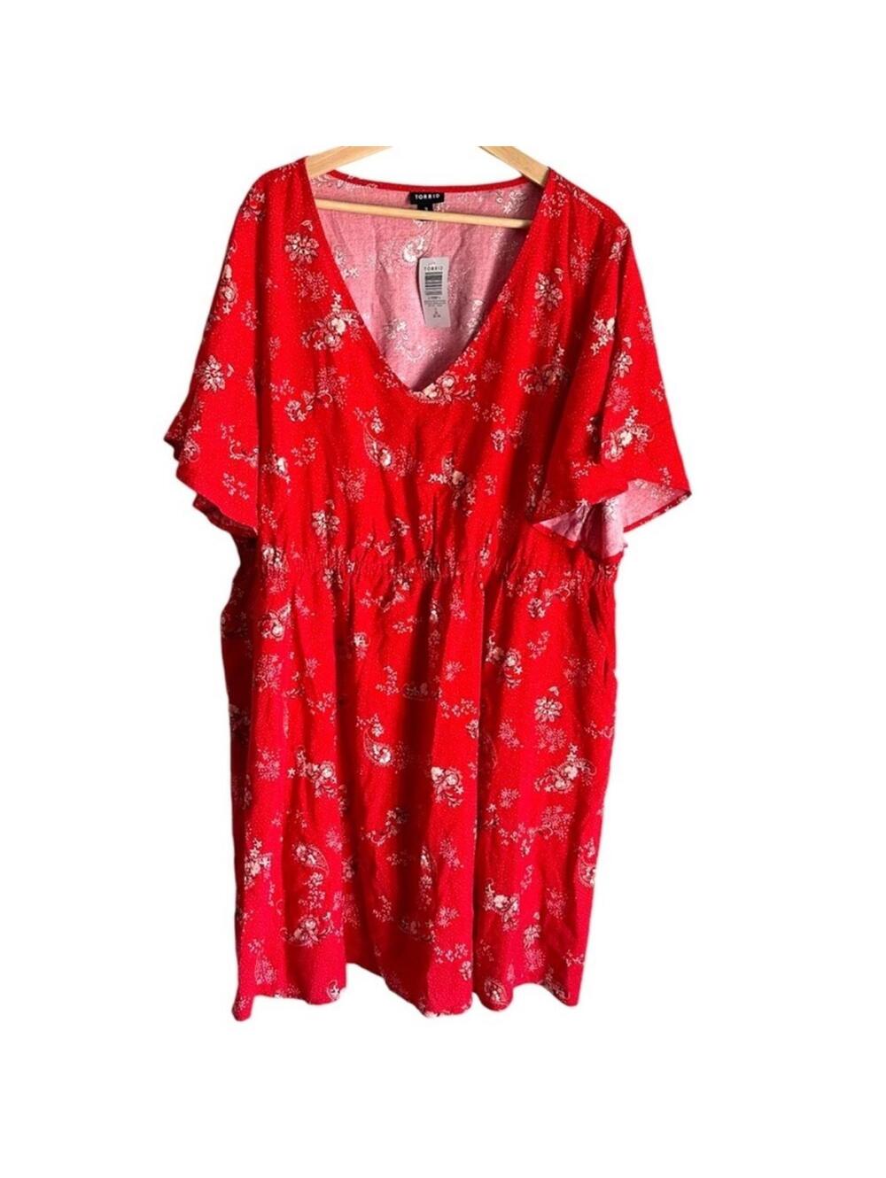 Torrid Joy Paisley V-Neck Elastic Waist Mini Dress – Size 3